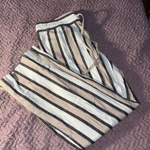 Ann Taylor wide leg pants. Striped linen. XS